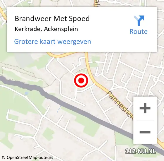 Locatie op kaart van de 112 melding: Brandweer Met Spoed Naar Kerkrade, Ackensplein op 16 november 2016 19:31