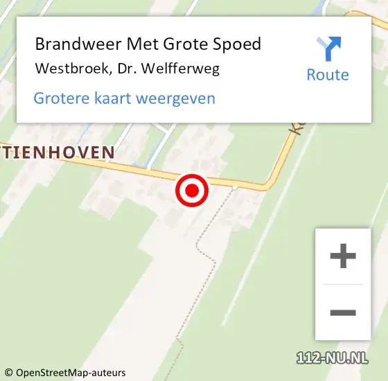 Locatie op kaart van de 112 melding: Brandweer Met Grote Spoed Naar Westbroek, Dr. Welfferweg op 16 november 2016 20:46