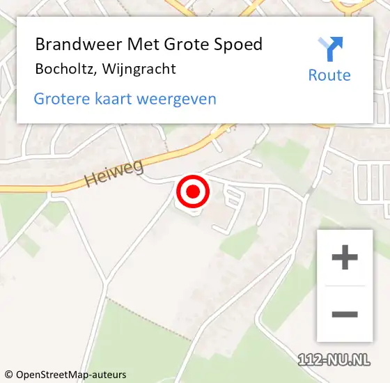 Locatie op kaart van de 112 melding: Brandweer Met Grote Spoed Naar Bocholtz, Wijngracht op 16 november 2016 21:02