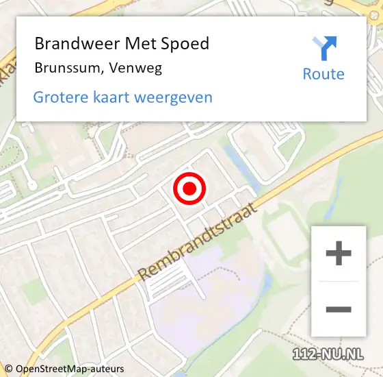 Locatie op kaart van de 112 melding: Brandweer Met Spoed Naar Brunssum, Venweg op 16 november 2016 23:58