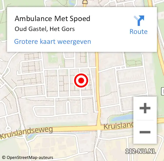 Locatie op kaart van de 112 melding: Ambulance Met Spoed Naar Oud Gastel, Het Gors op 17 november 2016 03:47
