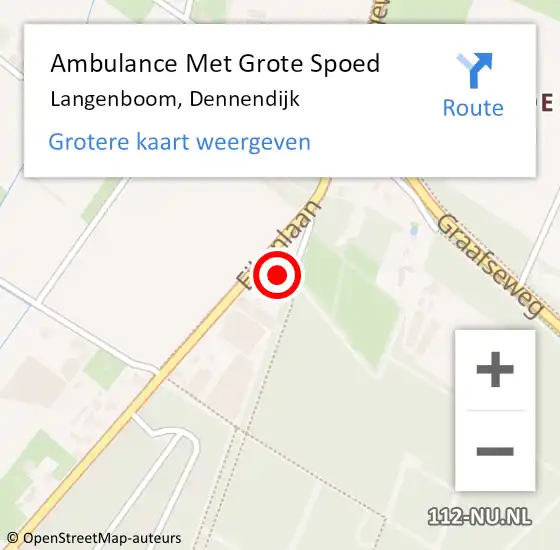 Locatie op kaart van de 112 melding: Ambulance Met Grote Spoed Naar Langenboom, Dennendijk op 17 november 2016 04:02