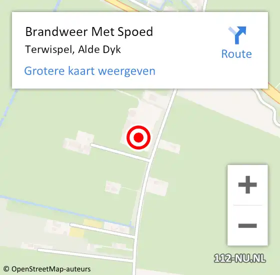 Locatie op kaart van de 112 melding: Brandweer Met Spoed Naar Terwispel, Alde Dyk op 17 november 2016 06:55