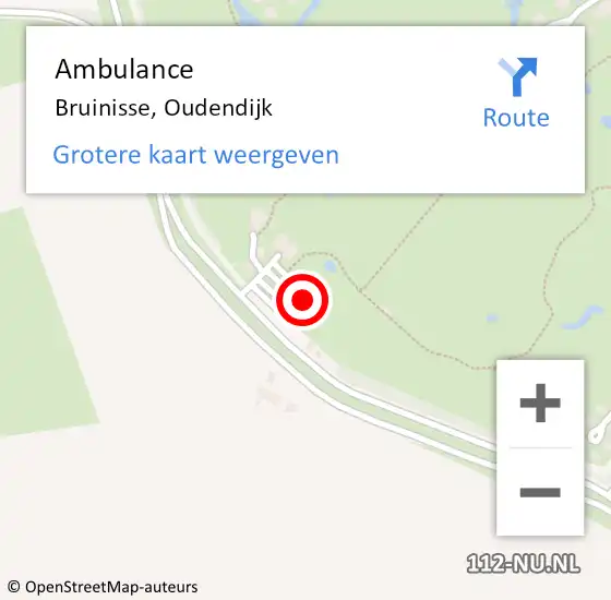 Locatie op kaart van de 112 melding: Ambulance Bruinisse, Oudendijk op 17 november 2016 10:17