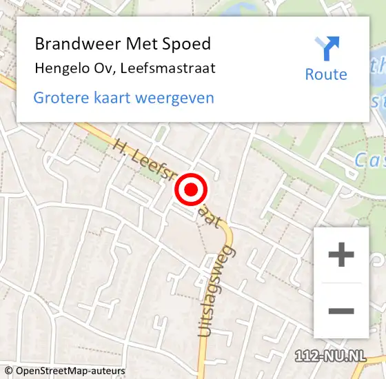 Locatie op kaart van de 112 melding: Brandweer Met Spoed Naar Hengelo Ov, Leefsmastraat op 1 januari 2014 17:00