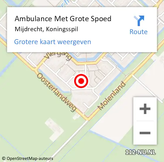 Locatie op kaart van de 112 melding: Ambulance Met Grote Spoed Naar Mijdrecht, Koningsspil op 1 januari 2014 17:16