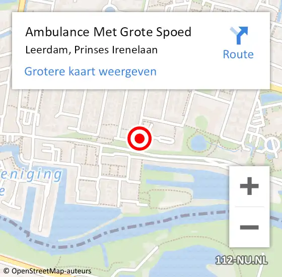 Locatie op kaart van de 112 melding: Ambulance Met Grote Spoed Naar Leerdam, Prinses Irenelaan op 17 november 2016 13:39