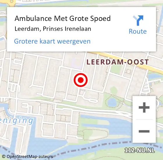 Locatie op kaart van de 112 melding: Ambulance Met Grote Spoed Naar Leerdam, Prinses Irenelaan op 17 november 2016 13:42