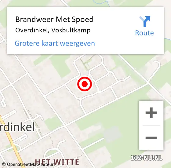 Locatie op kaart van de 112 melding: Brandweer Met Spoed Naar Overdinkel, Vosbultkamp op 1 januari 2014 17:25
