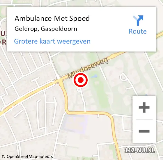 Locatie op kaart van de 112 melding: Ambulance Met Spoed Naar Geldrop, Gaspeldoorn op 17 november 2016 16:46