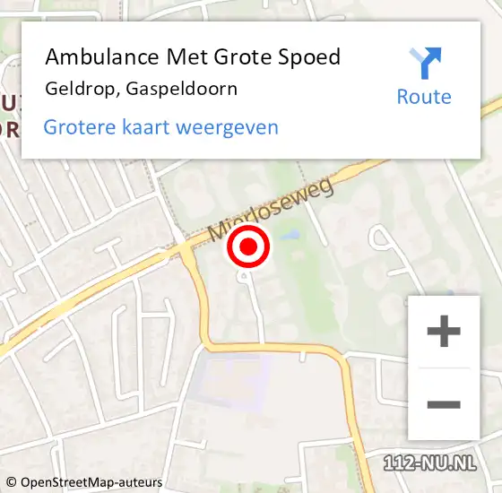 Locatie op kaart van de 112 melding: Ambulance Met Grote Spoed Naar Geldrop, Gaspeldoorn op 17 november 2016 17:00