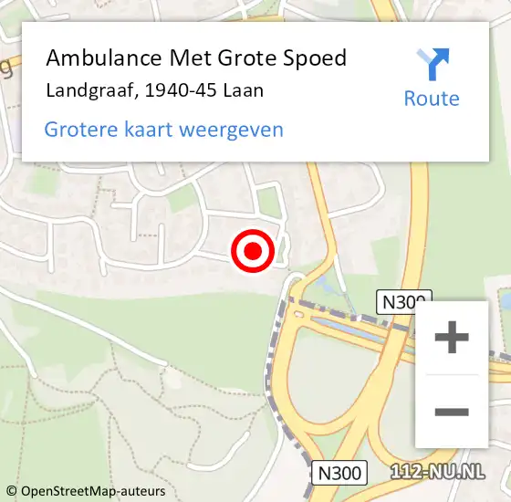 Locatie op kaart van de 112 melding: Ambulance Met Grote Spoed Naar Landgraaf, 1940-45 Laan op 1 januari 2014 17:40