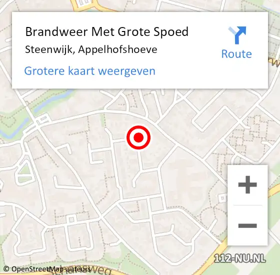 Locatie op kaart van de 112 melding: Brandweer Met Grote Spoed Naar Steenwijk, Appelhofshoeve op 1 januari 2014 17:43