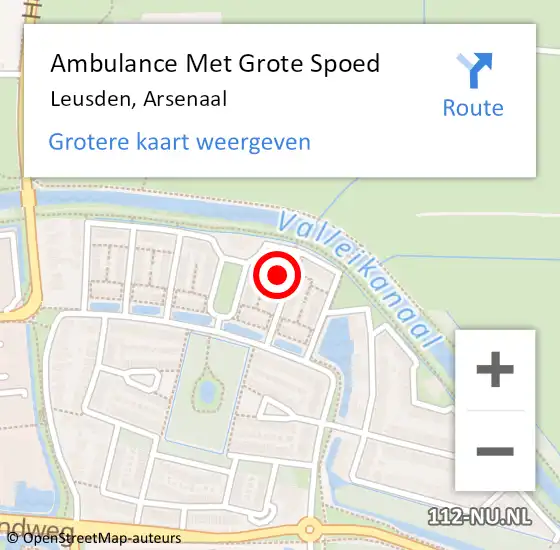 Locatie op kaart van de 112 melding: Ambulance Met Grote Spoed Naar Leusden, Arsenaal op 17 november 2016 18:12