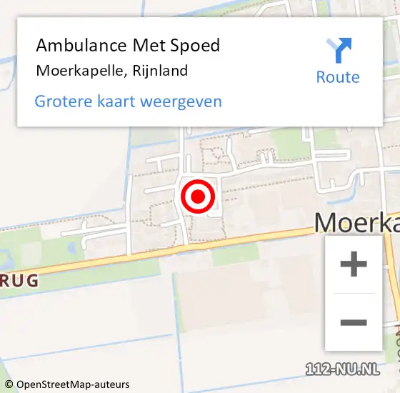 Locatie op kaart van de 112 melding: Ambulance Met Spoed Naar Moerkapelle, Rijnland op 17 november 2016 18:22