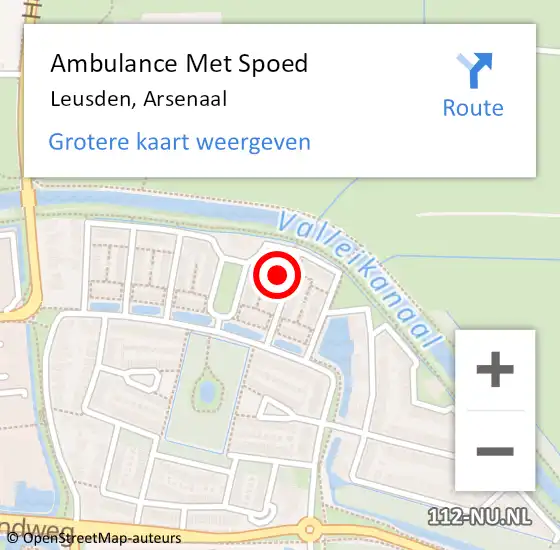 Locatie op kaart van de 112 melding: Ambulance Met Spoed Naar Leusden, Arsenaal op 17 november 2016 18:35