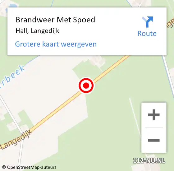 Locatie op kaart van de 112 melding: Brandweer Met Spoed Naar Hall, Langedijk op 17 november 2016 19:36