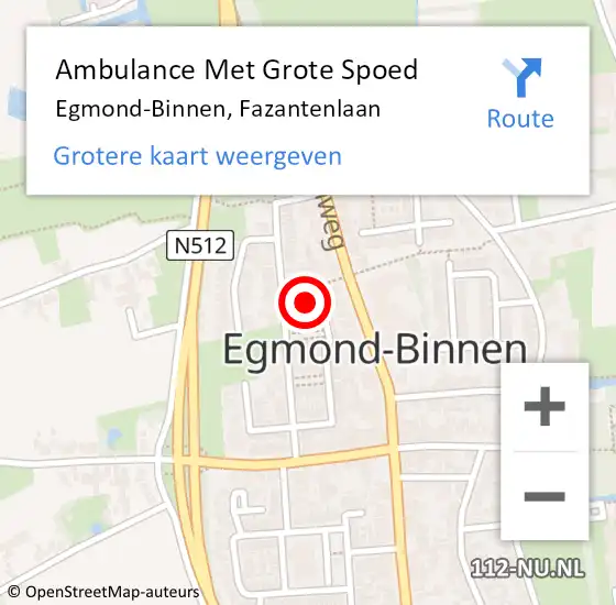 Locatie op kaart van de 112 melding: Ambulance Met Grote Spoed Naar Egmond-Binnen, Fazantenlaan op 1 januari 2014 18:04