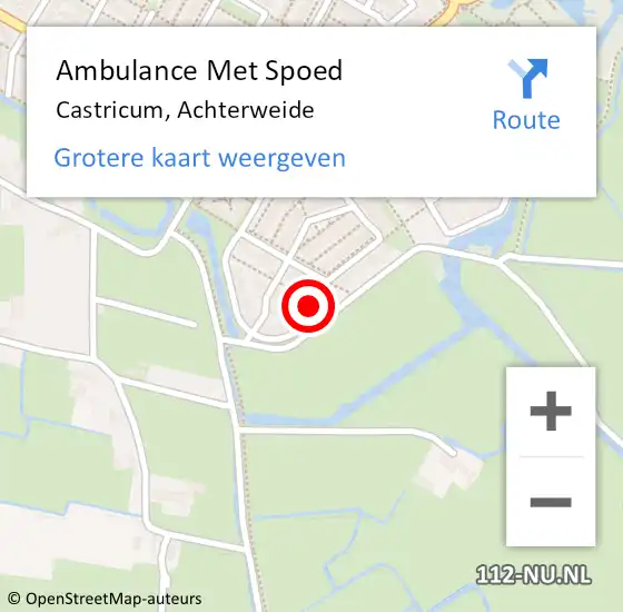 Locatie op kaart van de 112 melding: Ambulance Met Spoed Naar Castricum, Achterweide op 17 november 2016 22:29