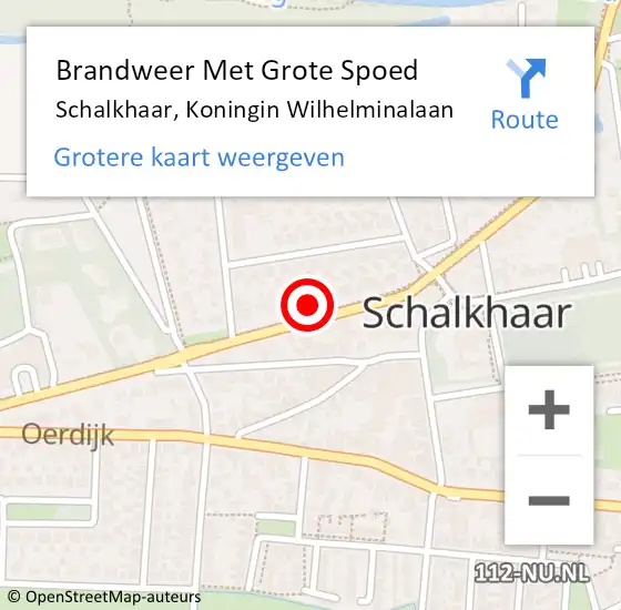 Locatie op kaart van de 112 melding: Brandweer Met Grote Spoed Naar Schalkhaar, Koningin Wilhelminalaan op 17 november 2016 22:52