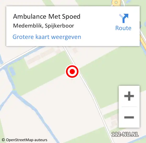 Locatie op kaart van de 112 melding: Ambulance Met Spoed Naar Medemblik, Spijkerboor op 18 november 2016 01:14