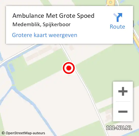 Locatie op kaart van de 112 melding: Ambulance Met Grote Spoed Naar Medemblik, Spijkerboor op 18 november 2016 01:19