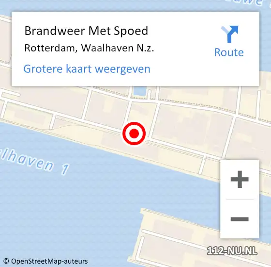 Locatie op kaart van de 112 melding: Brandweer Met Spoed Naar Rotterdam, Waalhaven N.z. op 18 november 2016 05:31