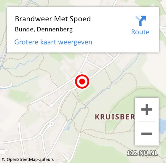 Locatie op kaart van de 112 melding: Brandweer Met Spoed Naar Bunde, Dennenberg op 18 november 2016 06:10