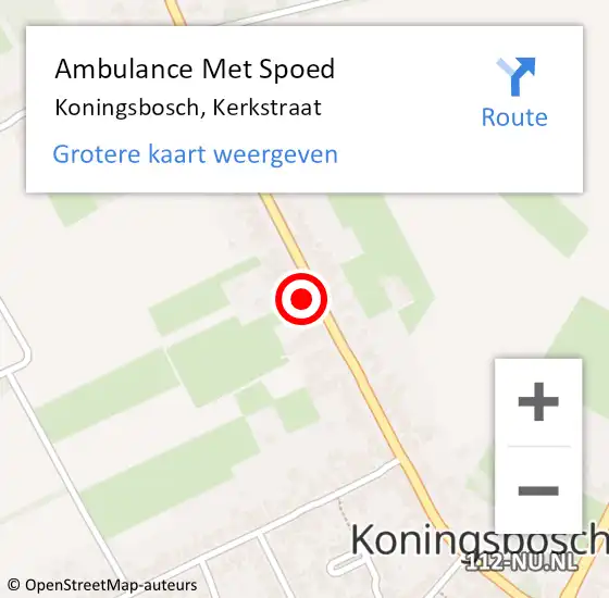 Locatie op kaart van de 112 melding: Ambulance Met Spoed Naar Koningsbosch, Kerkstraat op 1 januari 2014 18:27