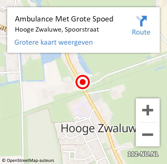 Locatie op kaart van de 112 melding: Ambulance Met Grote Spoed Naar Hooge Zwaluwe, Spoorstraat op 18 november 2016 08:10