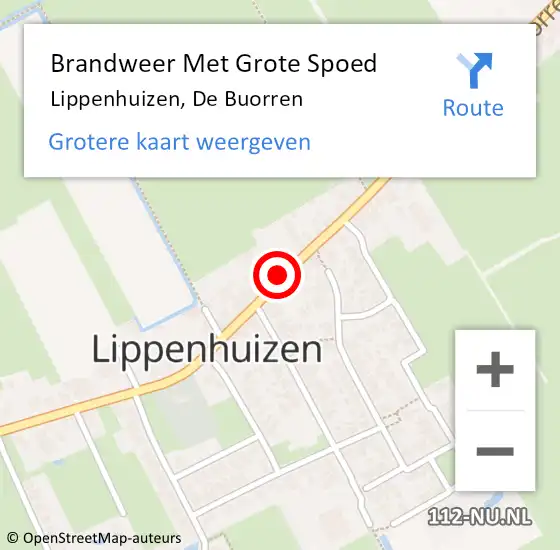 Locatie op kaart van de 112 melding: Brandweer Met Grote Spoed Naar Lippenhuizen, De Buorren op 18 november 2016 08:32