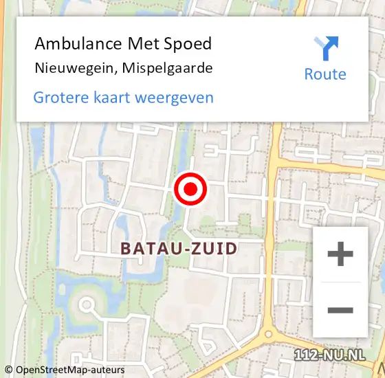 Locatie op kaart van de 112 melding: Ambulance Met Spoed Naar Nieuwegein, Mispelgaarde op 18 november 2016 08:41