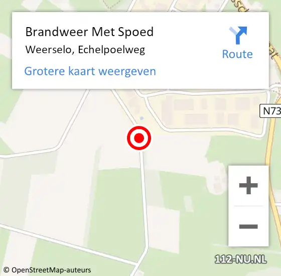 Locatie op kaart van de 112 melding: Brandweer Met Spoed Naar Weerselo, Echelpoelweg op 18 november 2016 09:14