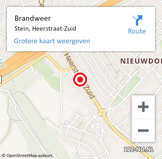 Locatie op kaart van de 112 melding: Brandweer Stein, Heerstraat-Zuid op 18 november 2016 09:32