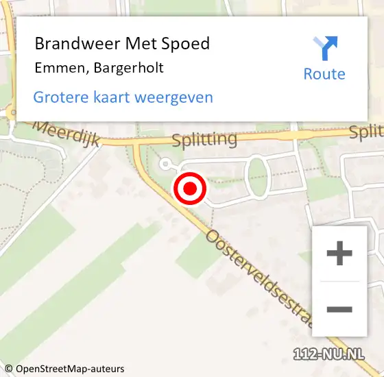 Locatie op kaart van de 112 melding: Brandweer Met Spoed Naar Emmen, Bargerholt op 1 januari 2014 18:39