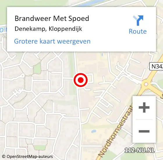 Locatie op kaart van de 112 melding: Brandweer Met Spoed Naar Denekamp, Kloppendijk op 18 november 2016 11:52