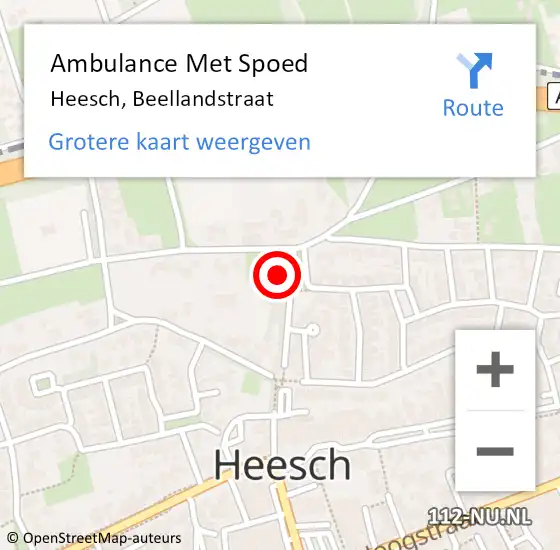 Locatie op kaart van de 112 melding: Ambulance Met Spoed Naar Heesch, Beellandstraat op 18 november 2016 13:42