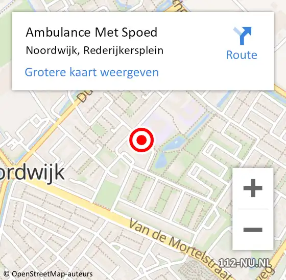 Locatie op kaart van de 112 melding: Ambulance Met Spoed Naar Noordwijk, Rederijkersplein op 18 november 2016 14:45