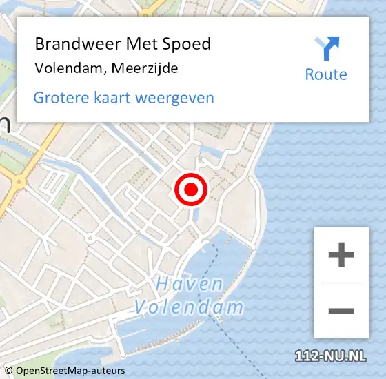 Locatie op kaart van de 112 melding: Brandweer Met Spoed Naar Volendam, Meerzijde op 18 november 2016 16:29