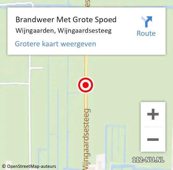 Locatie op kaart van de 112 melding: Brandweer Met Grote Spoed Naar Wijngaarden, Wijngaardsesteeg op 18 november 2016 18:53