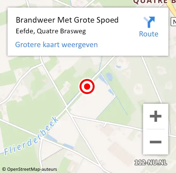 Locatie op kaart van de 112 melding: Brandweer Met Grote Spoed Naar Eefde, Quatre Brasweg op 18 november 2016 19:40