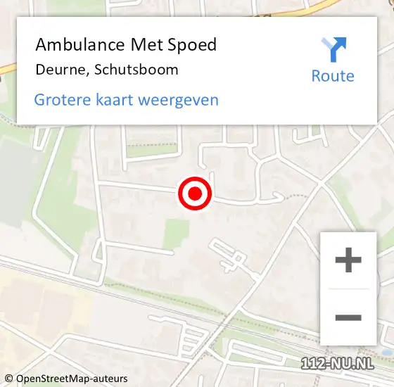 Locatie op kaart van de 112 melding: Ambulance Met Spoed Naar Deurne, Schutsboom op 18 november 2016 20:34