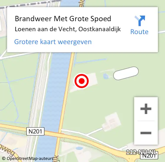 Locatie op kaart van de 112 melding: Brandweer Met Grote Spoed Naar Loenen aan de Vecht, Oostkanaaldijk op 19 november 2016 02:31