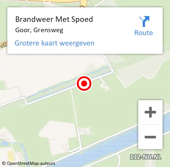 Locatie op kaart van de 112 melding: Brandweer Met Spoed Naar Goor, Grensweg op 19 november 2016 02:42