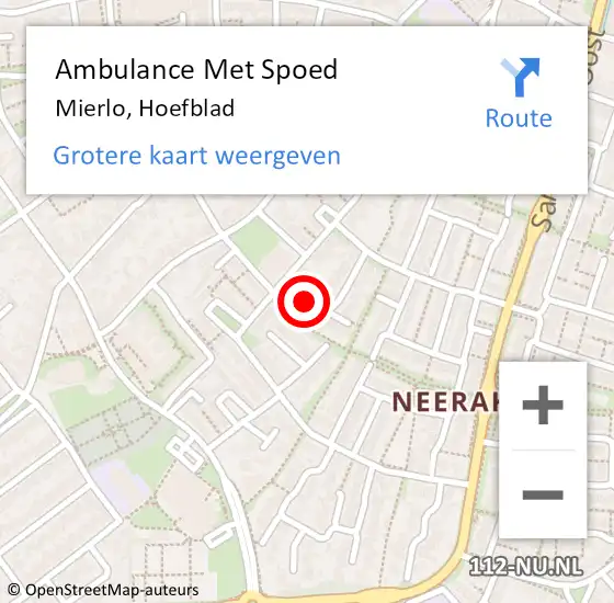 Locatie op kaart van de 112 melding: Ambulance Met Spoed Naar Mierlo, Hoefblad op 19 november 2016 04:13