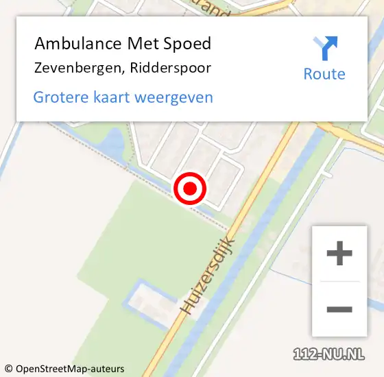 Locatie op kaart van de 112 melding: Ambulance Met Spoed Naar Zevenbergen, Ridderspoor op 19 november 2016 09:45