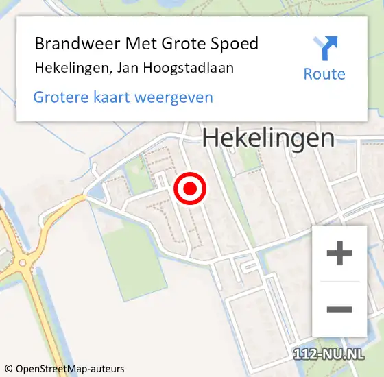 Locatie op kaart van de 112 melding: Brandweer Met Grote Spoed Naar Hekelingen, Jan Hoogstadlaan op 19 november 2016 10:06