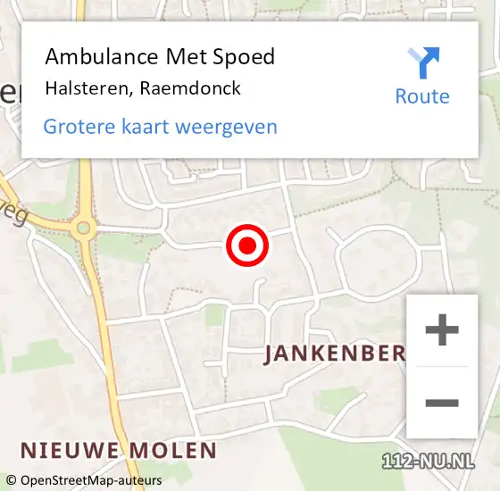 Locatie op kaart van de 112 melding: Ambulance Met Spoed Naar Halsteren, Raemdonck op 19 november 2016 10:10