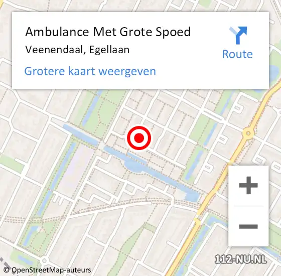 Locatie op kaart van de 112 melding: Ambulance Met Grote Spoed Naar Veenendaal, Egellaan op 19 november 2016 10:45