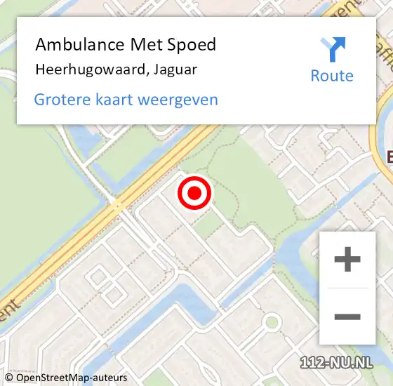 Locatie op kaart van de 112 melding: Ambulance Met Spoed Naar Heerhugowaard, Jaguar op 19 november 2016 11:03